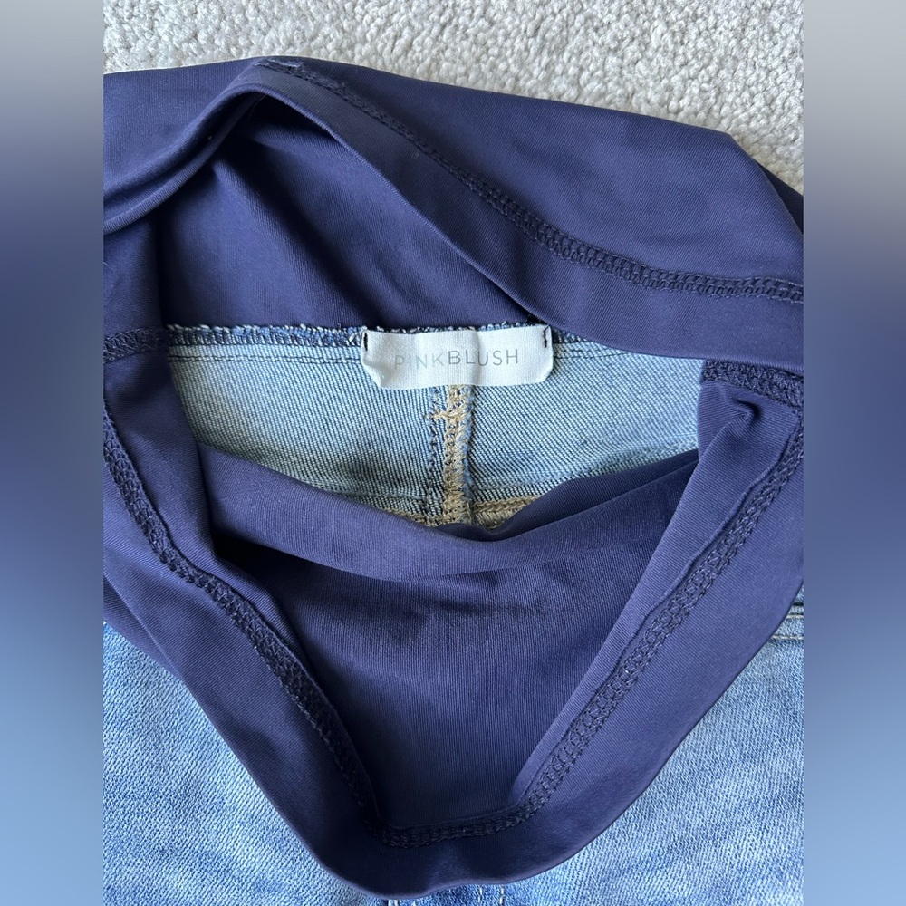 Pink Blush Maternity Jeans Straight Fit Over Bump Panel SUPER CUTE! - Picture 3 of 7